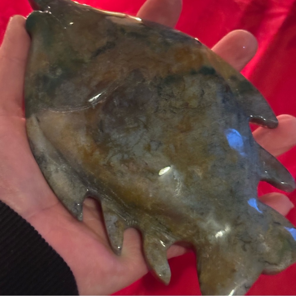 Decorative Fish-Shaped Carved Stone - Picture 3 of 3